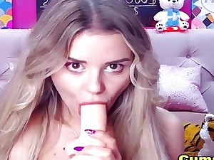 Incredible Blonde Teenage Fake penises her Cock-squeezing Vagina