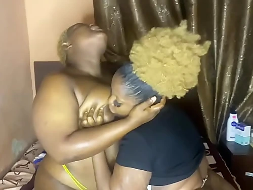 2 African Yankee Damsels Playing With Their Fake penises