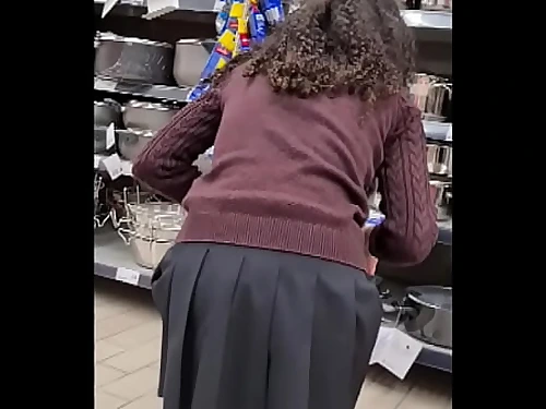 Stagging Teenage GIRL AT Shop - Brief SKIRT