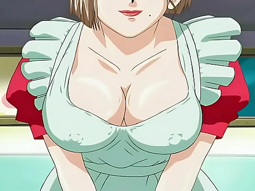 Meseras tetonas calientan a los clientes - Anime porn Hitozuma Costume play 2
