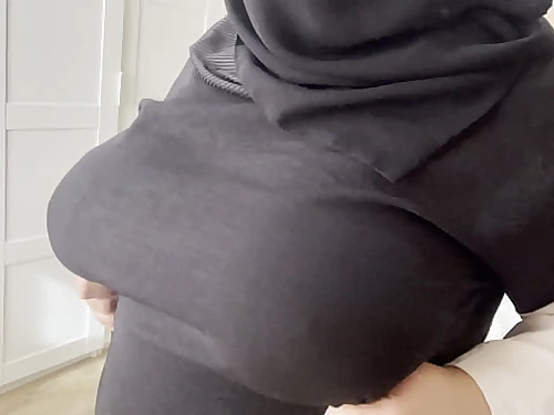 Friend&#039;s Arab wifey showcased breasts