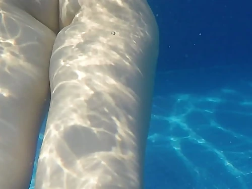 wifey thong swimming in pool