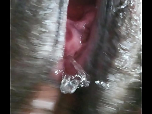 Dark-hued vag squirt